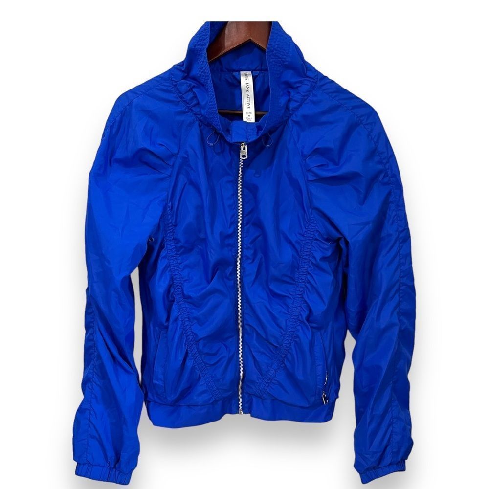 Lorna Jane active blue jacket zipper closure elastic cuffs and waist size M - Picture 1 of 12